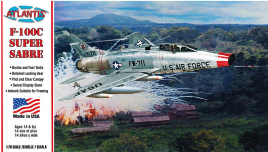 1/70 Atlantis Models F-100C Super Sabre w/Stand